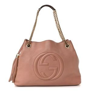 New Gucci Soho Leather Tote Bag Tan